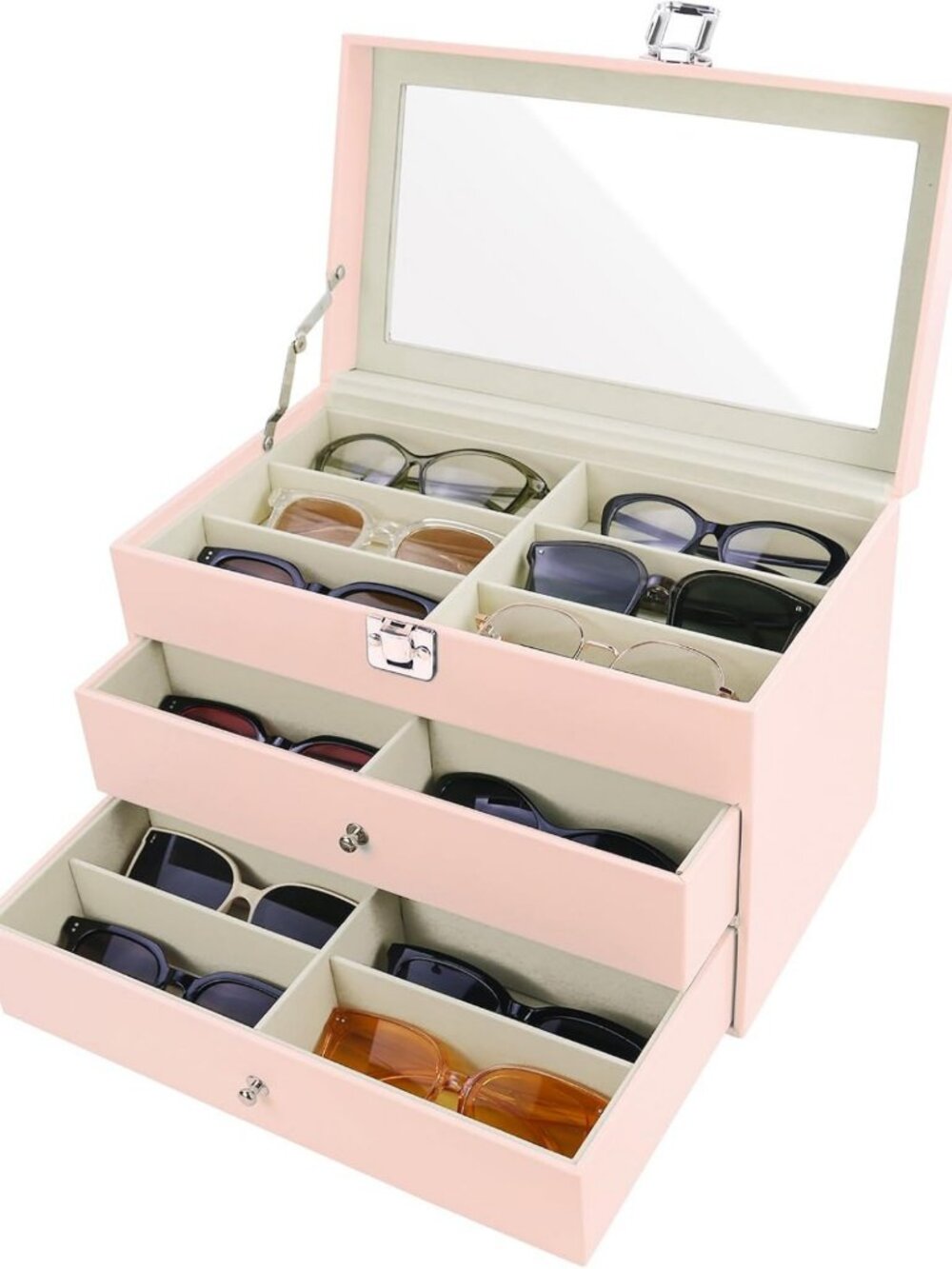 Sunglasses Organizer with 18/20 Slots - Stylish Eyewear Storage Case for Men